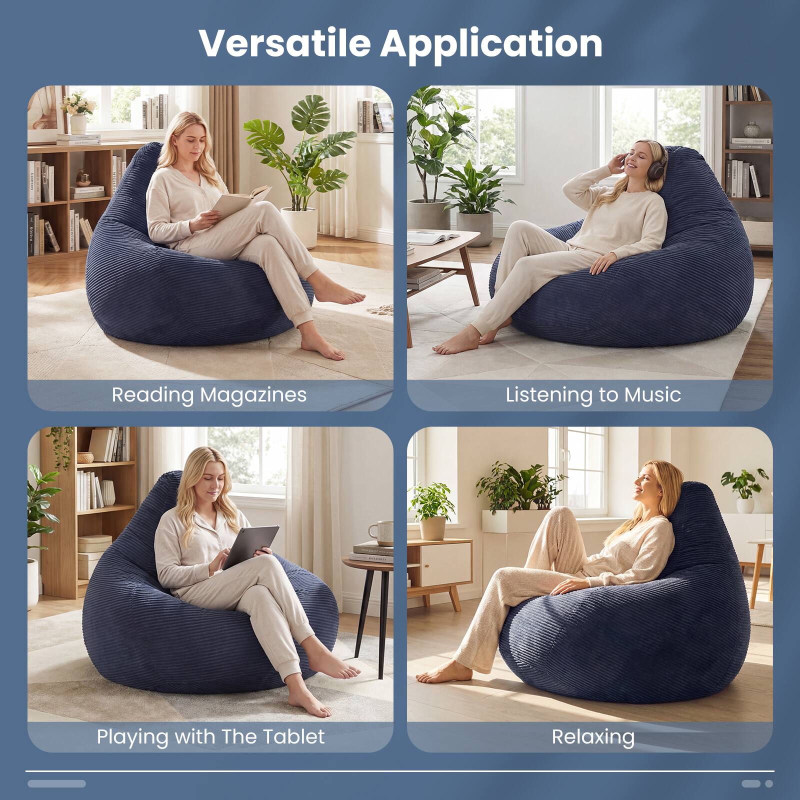 Versatile Application

- Reading Magazines
- Listening to Music
- Playing with The Tablet
- Relaxing