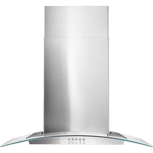 Whirlpool - 30" Convertible Glass Range Hood - Stainless Steel - Larger Front