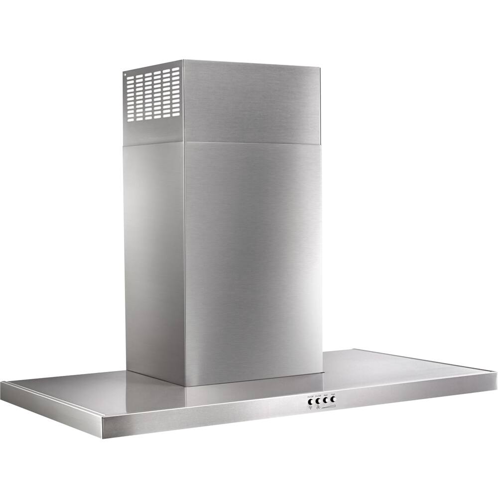 Angle. Whirlpool - 30" Convertible Flat Range Hood - Stainless steel.