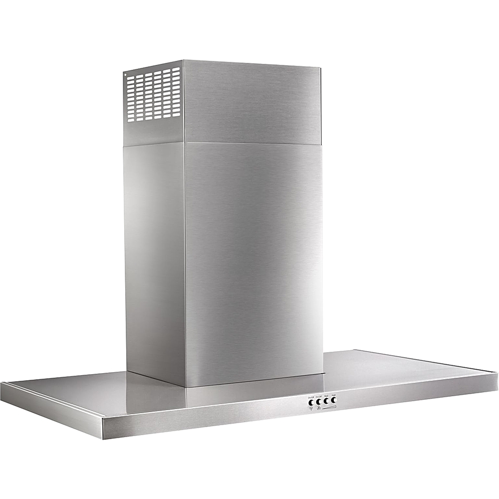 Angle View: GE Profile - 30" Externally Vented Range Hood - Stainless Steel