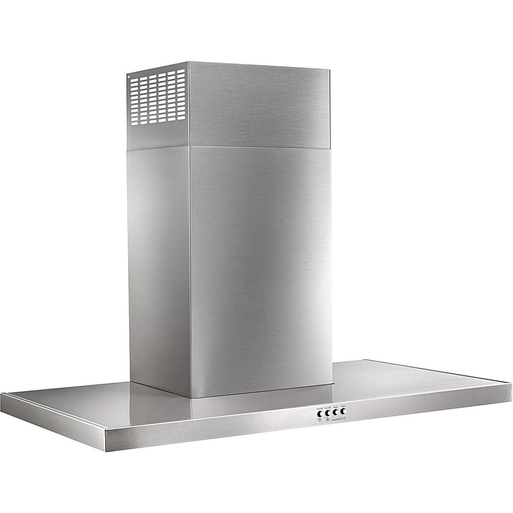Angle. Whirlpool - 36" Convertible Flat Range Hood - Stainless steel.