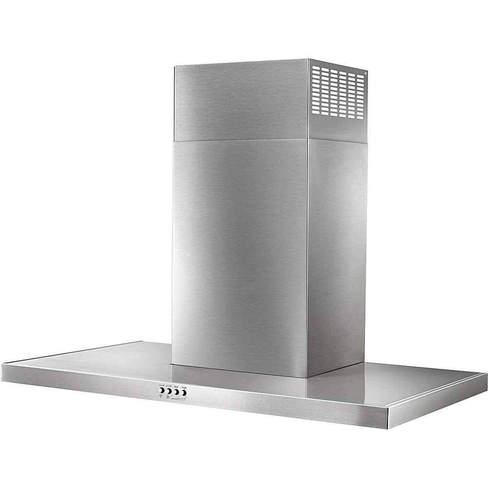 Left. Whirlpool - 36" Convertible Flat Range Hood - Stainless steel.
