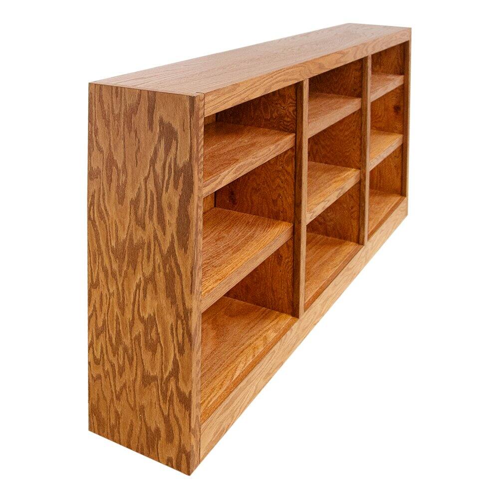 Back. Concepts in Wood - 72 x 36 Wall Storage Unit Dry Oak Finish - Brown.