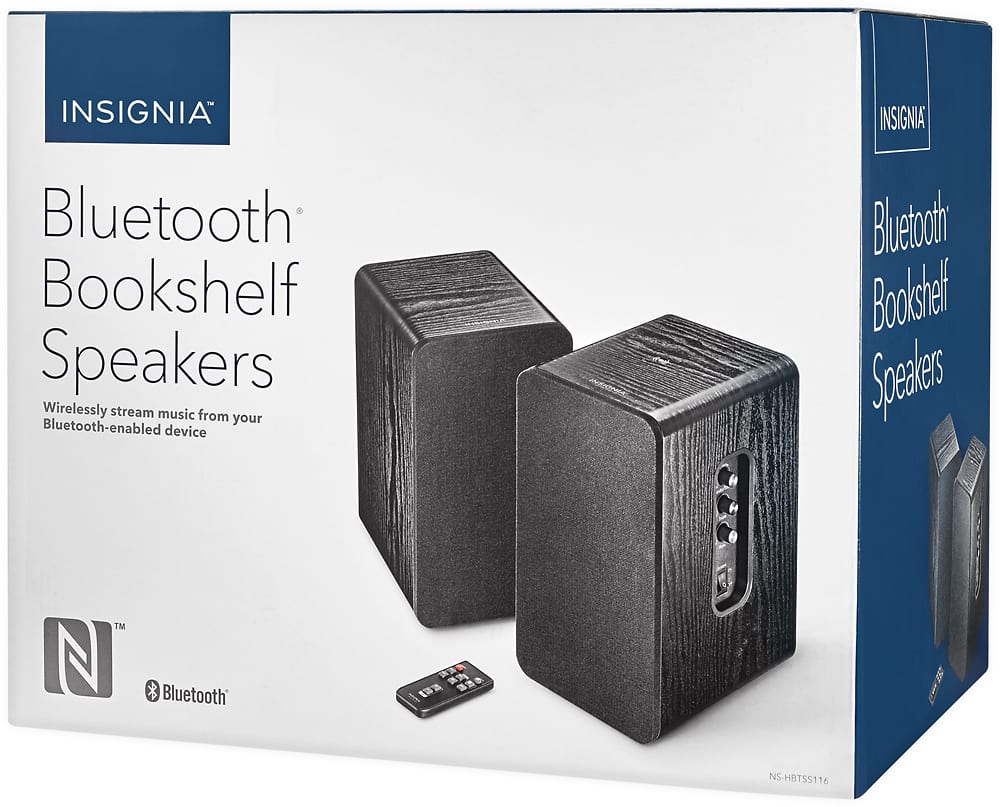 Alt View 11. Insignia™ - 25W Bluetooth Bookshelf Speakers (Pair) - Black.