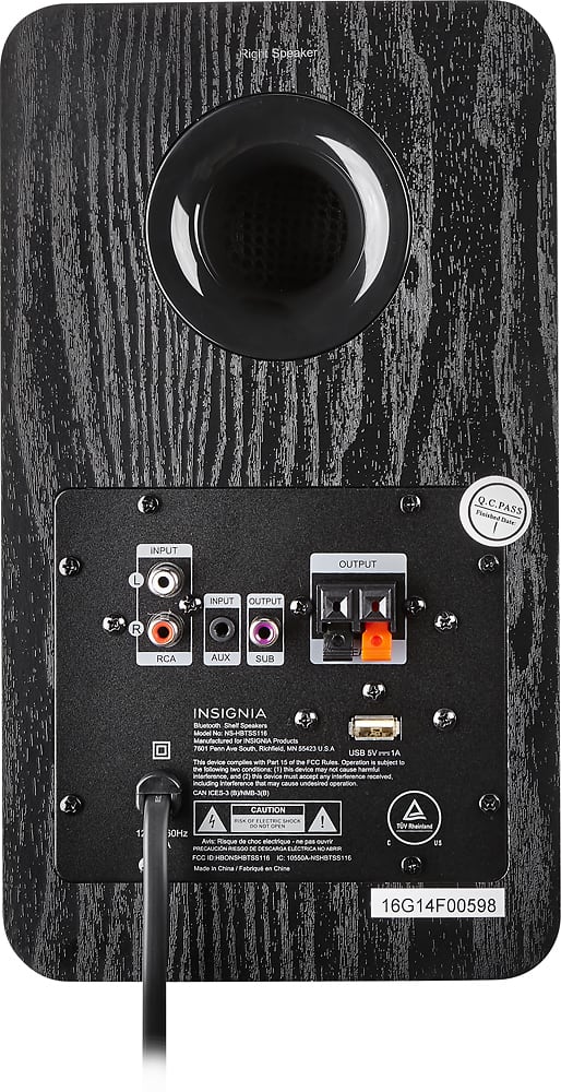 Alt View 15. Insignia™ - 25W Bluetooth Bookshelf Speakers (Pair) - Black.