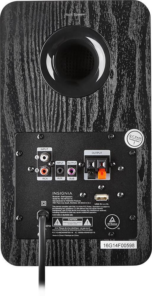 Alt View 15. Insignia™ - 25W Bluetooth Bookshelf Speakers (Pair) - Black.