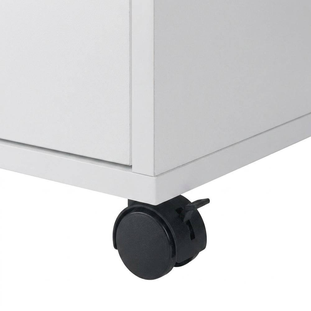 Alt View 1. FurniFact - Composite Wood Storage Cabinet with Doors for Kitchen and Office - White.