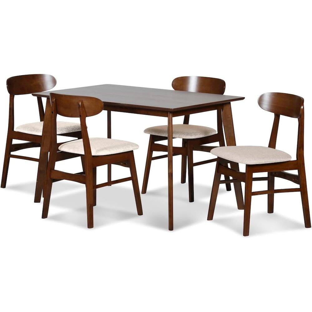Front. New Classic Furniture - Morocco 5-Piece Wood Dining Set - Beige.