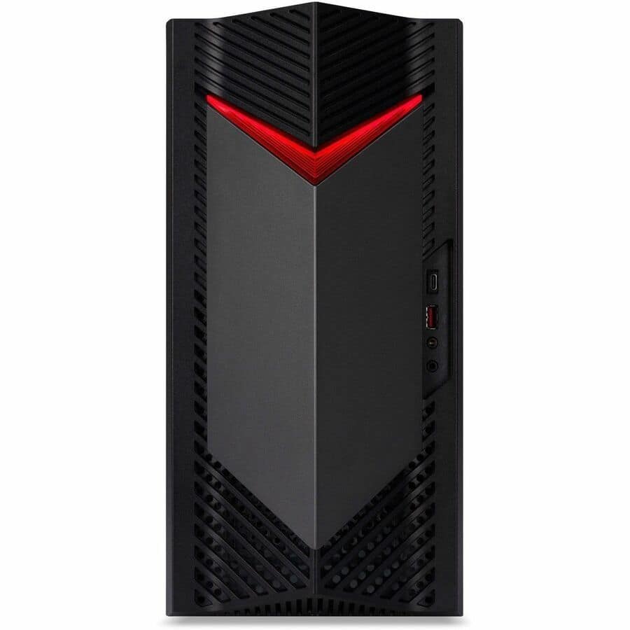 Front. Acer - Nitro N50 656 UR12 I5 14400F RTX 3050 8GB RAM 1TB SSD Windows 11 Home Gaming Desktop - Black.