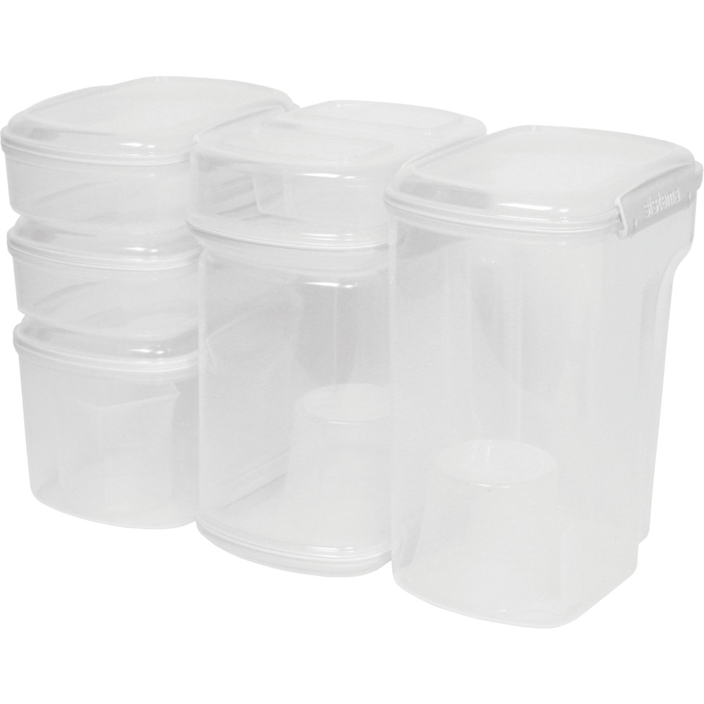 Sistema Flour and Sugar Storage Containers for Pantry with Lids and  Measuring Cup, Dishwasher Safe, 13.7-Cup, White