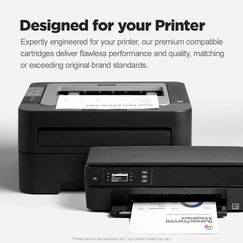 **Designed for your Printer**

Expertly engineered for your printer, our premium compatible cartridges deliver flawless performance and quality, matching or exceeding original brand standards.

*Printers shown are examples only. Your printer model may vary.