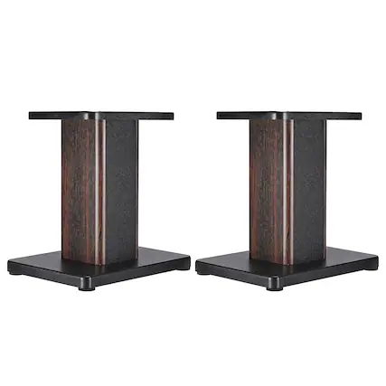 Front. Unique Bargains - Wood Grain Speaker Stands (1 Pair), Hollow Design to Enhance Audio Reduce Vibration for Bookshelf Speakers - Wood.