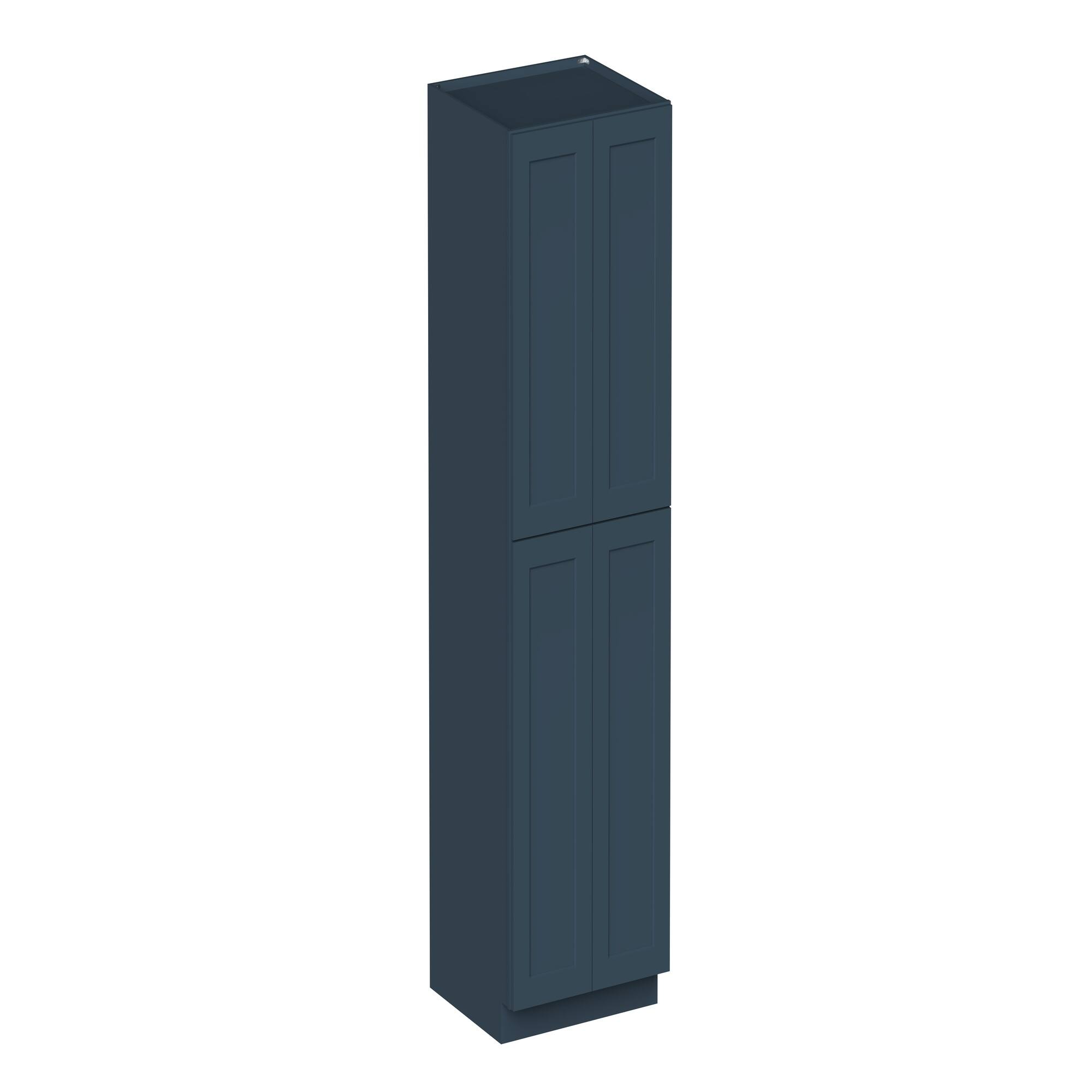 Angle. Boyel Living - 30-in W x 96-in H x 27-in D Shaker RTA Kitchen Pantry Tall Cabinet with Soft-Close - Charcoal Blue.