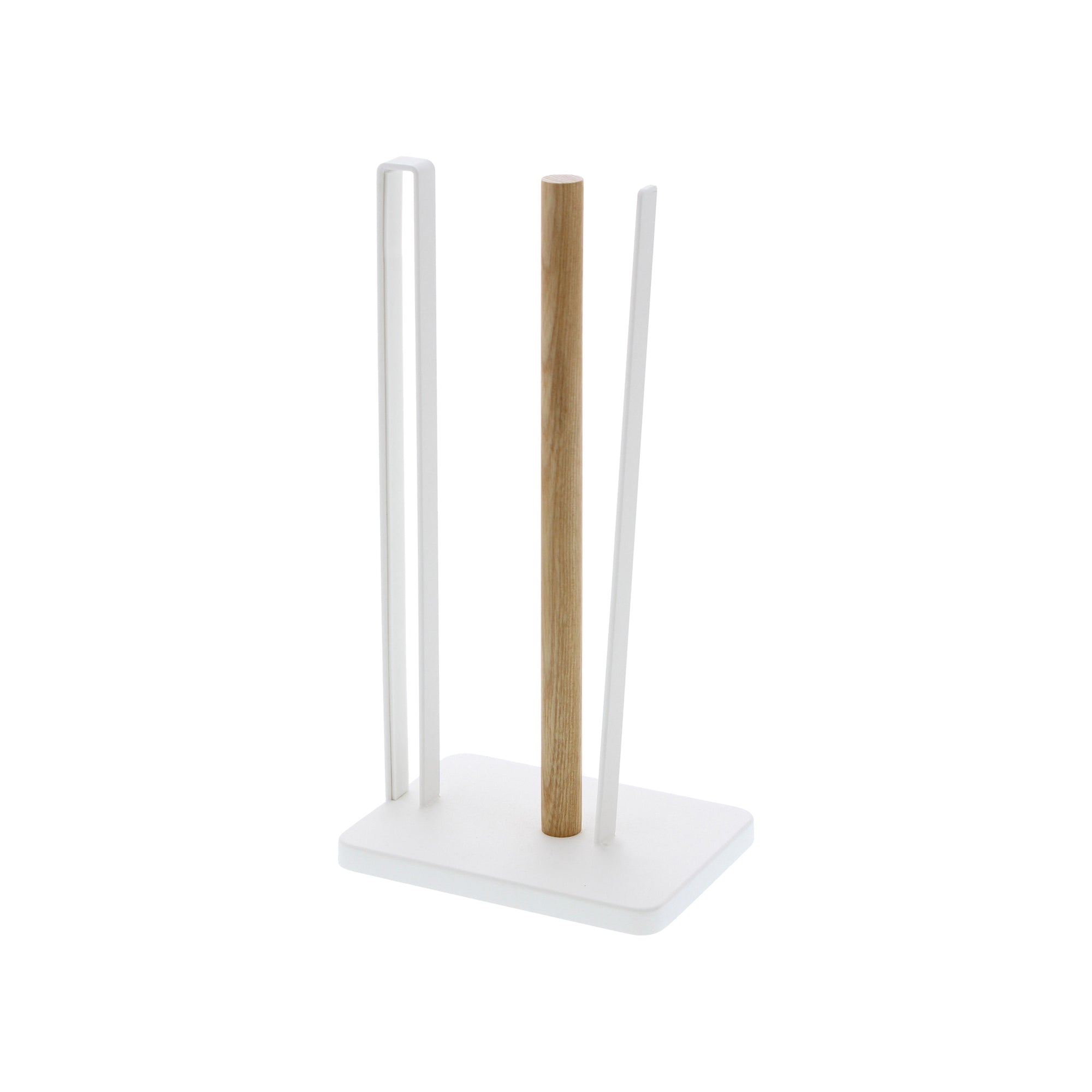 Alt View 4. Yamazaki Home - Paper Towel Holder - Steel + Wood - White.