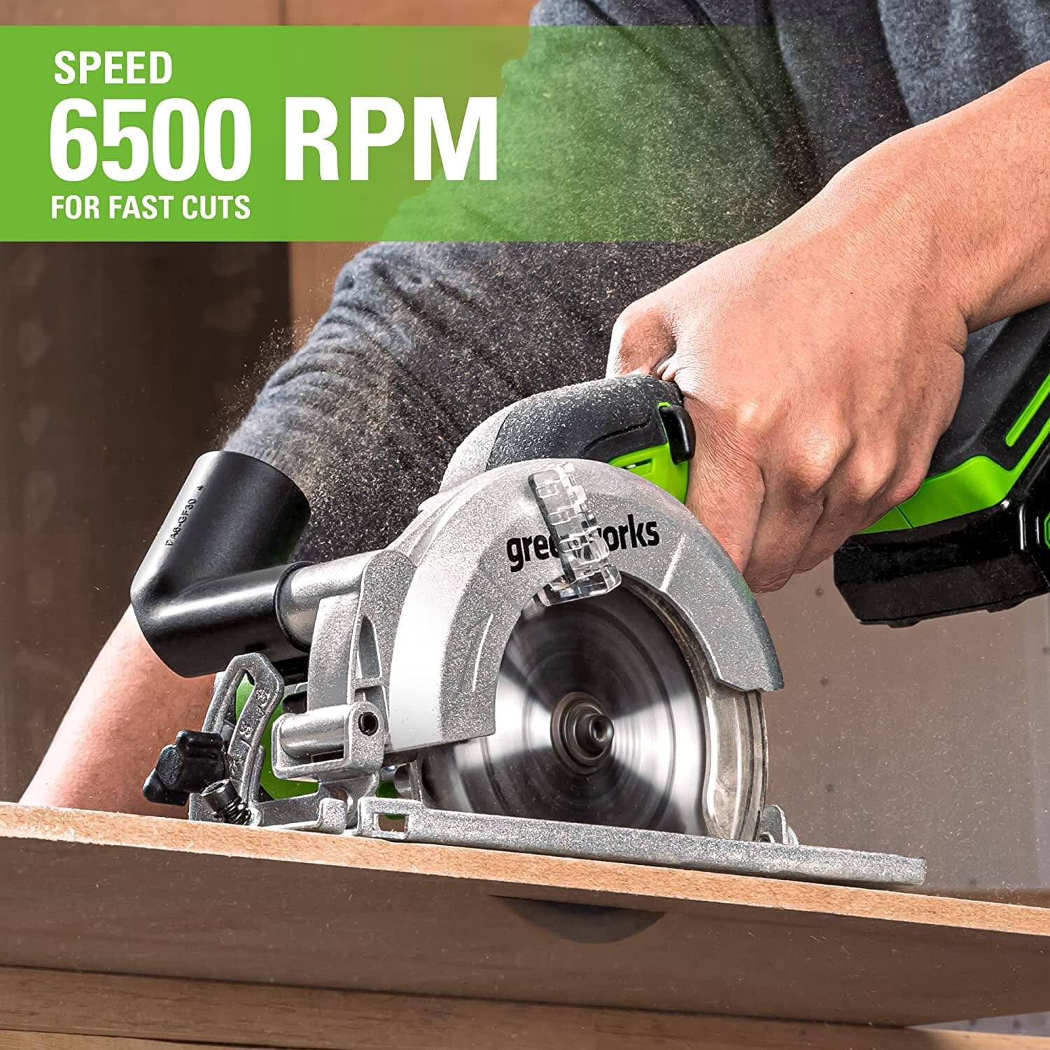 SPEED 6500 RPM FOR FAST CUTS

greenworks