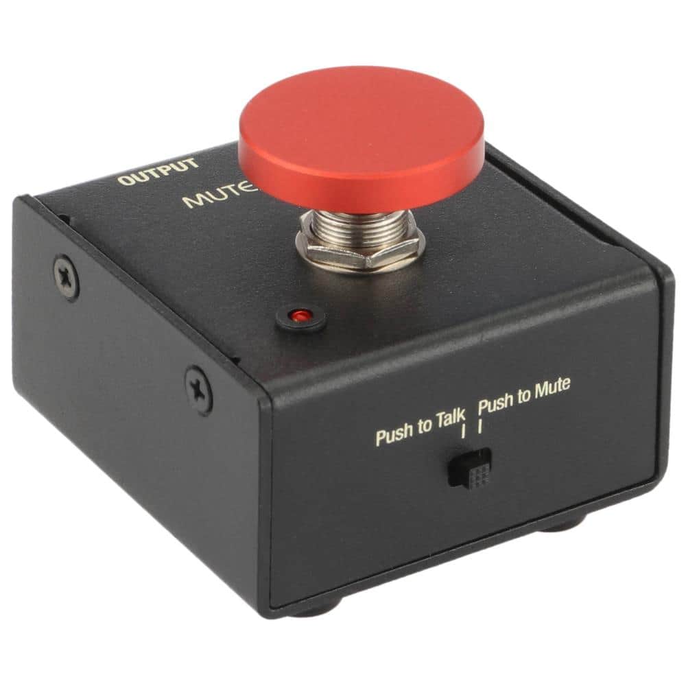 Lectronify - XLR Push-to-Talk, Push-to-Mute Button w LED, 85 dB Mic Attenuation Compatible w Dynamic & Condenser Mics - Black