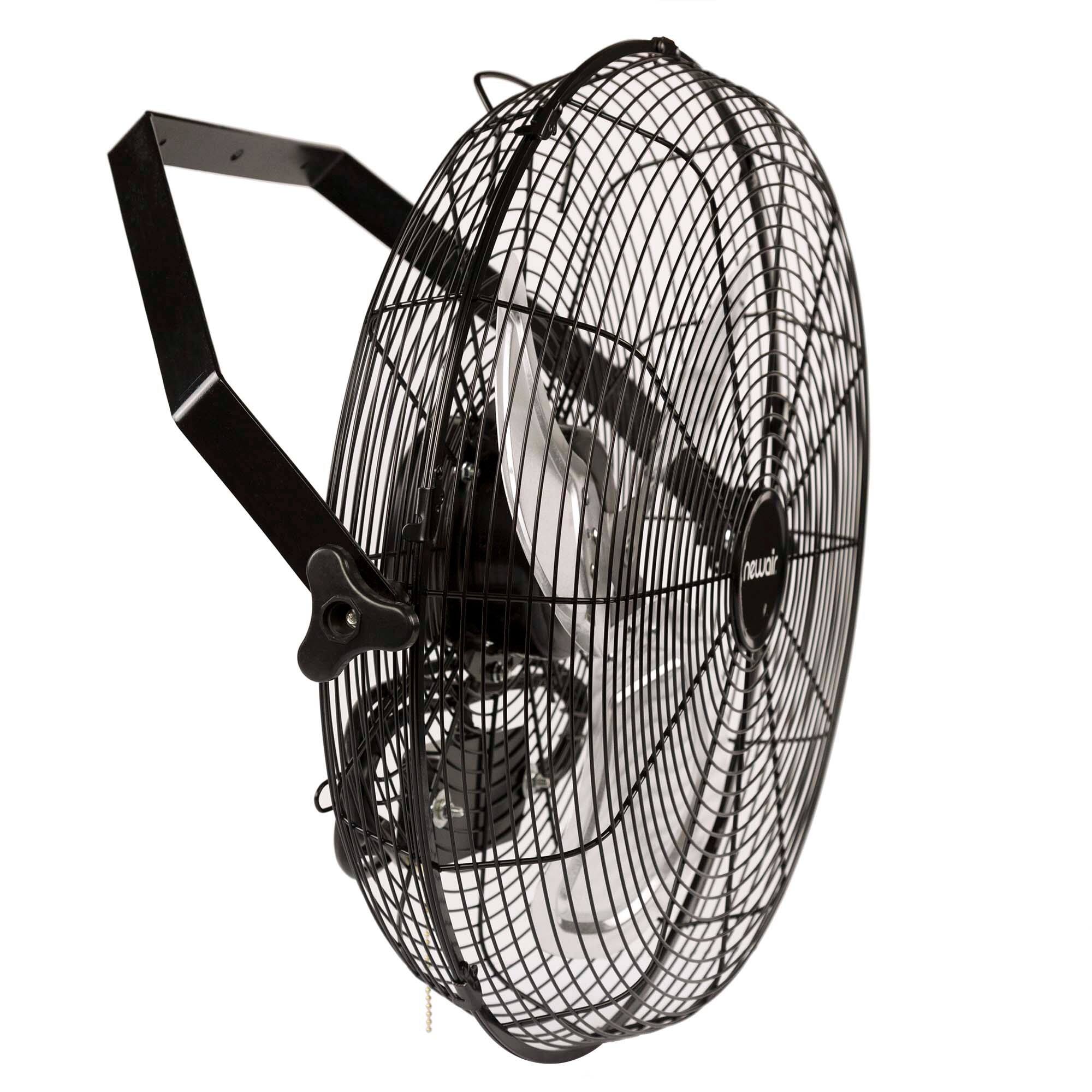 Alt View 9. NewAir - 18" High Velocity Wall Mounted Fan with Sealed Motor Housing and Ball Bearing Motor - Black.