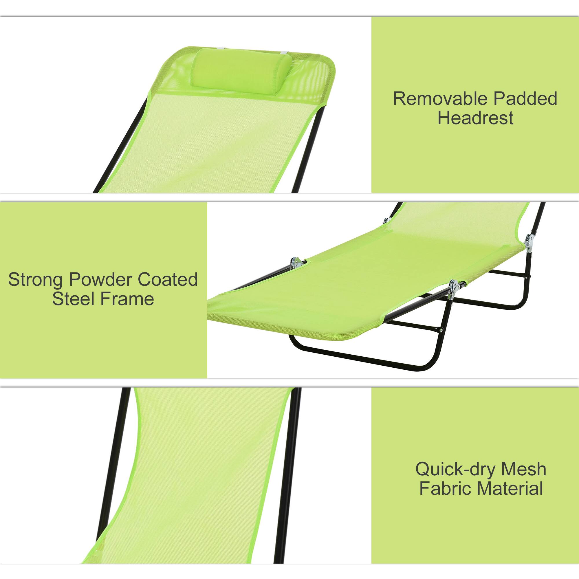 Removable Padded Headrest, Strong Powder Coated Steel Frame, Quick-dry Mesh Fabric Material