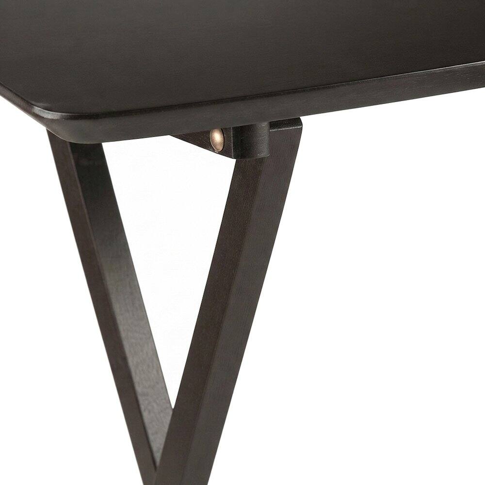 Left. FurniFact - Solid Wood Fan-Shape Snack Tray Table Set of 5 - Coffee.