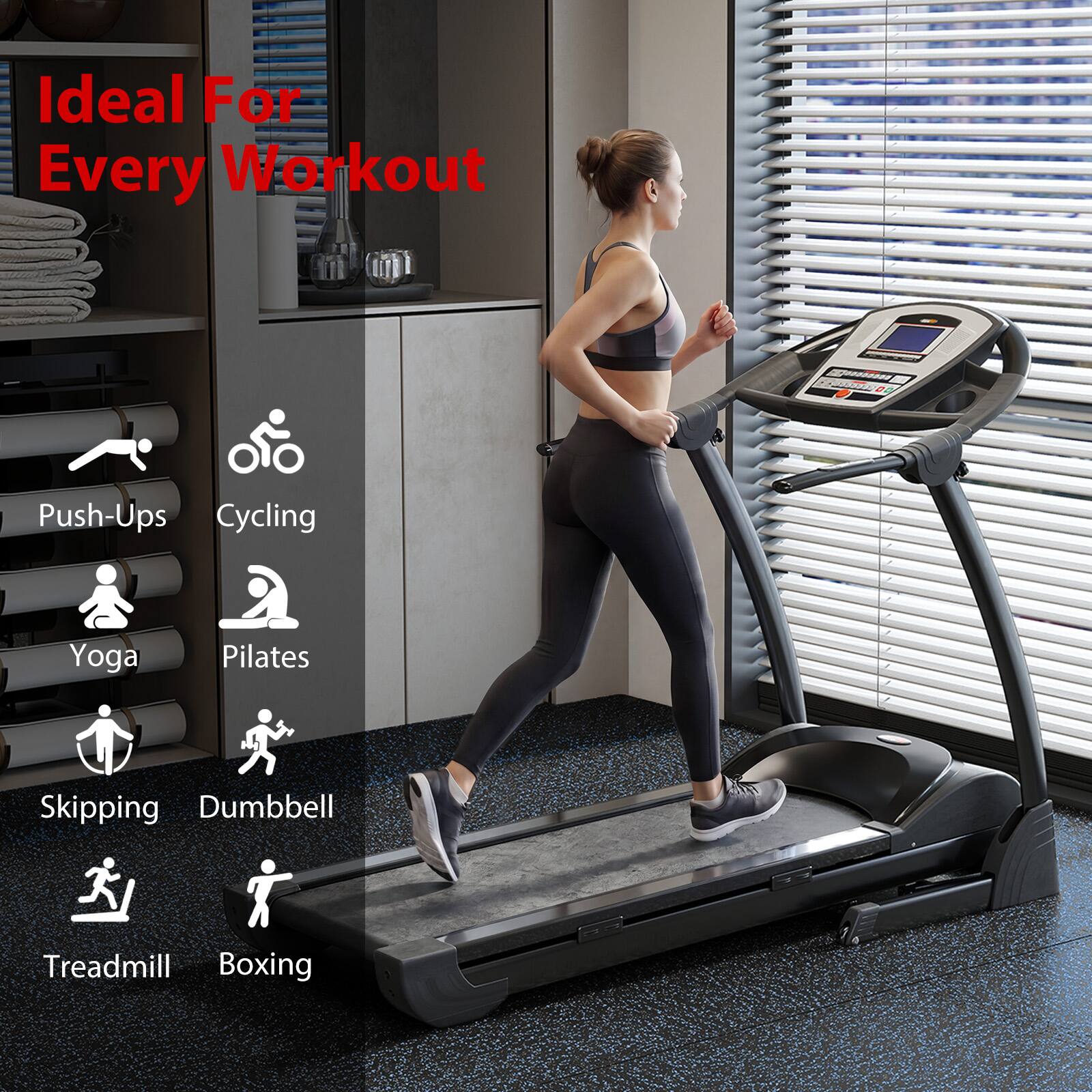 Ideal For Every Workout

- Push-Ups
- Cycling
- Yoga
- Pilates
- Skipping
- Dumbbell
- Treadmill
- Boxing