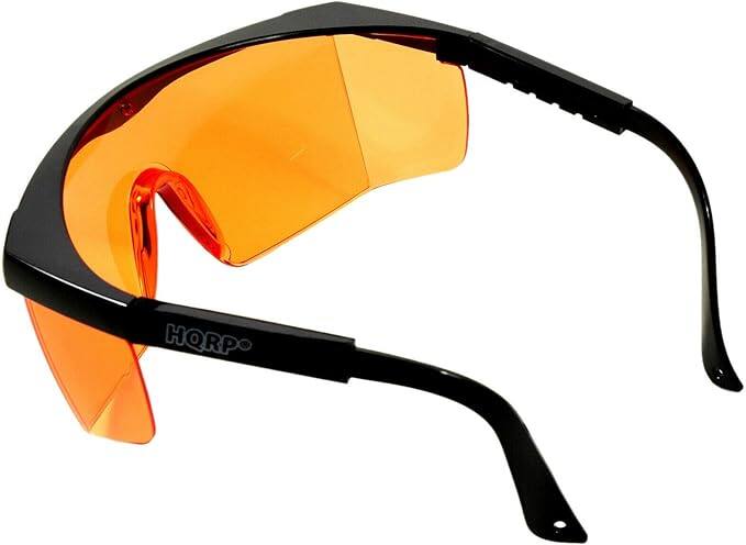 Angle. HQRP - HQRP Orange UV Protective Safety Glasses for Yard work, Lawn mowing, Gardening, Weed whacking, Hedge trimming, etc. - Orange.