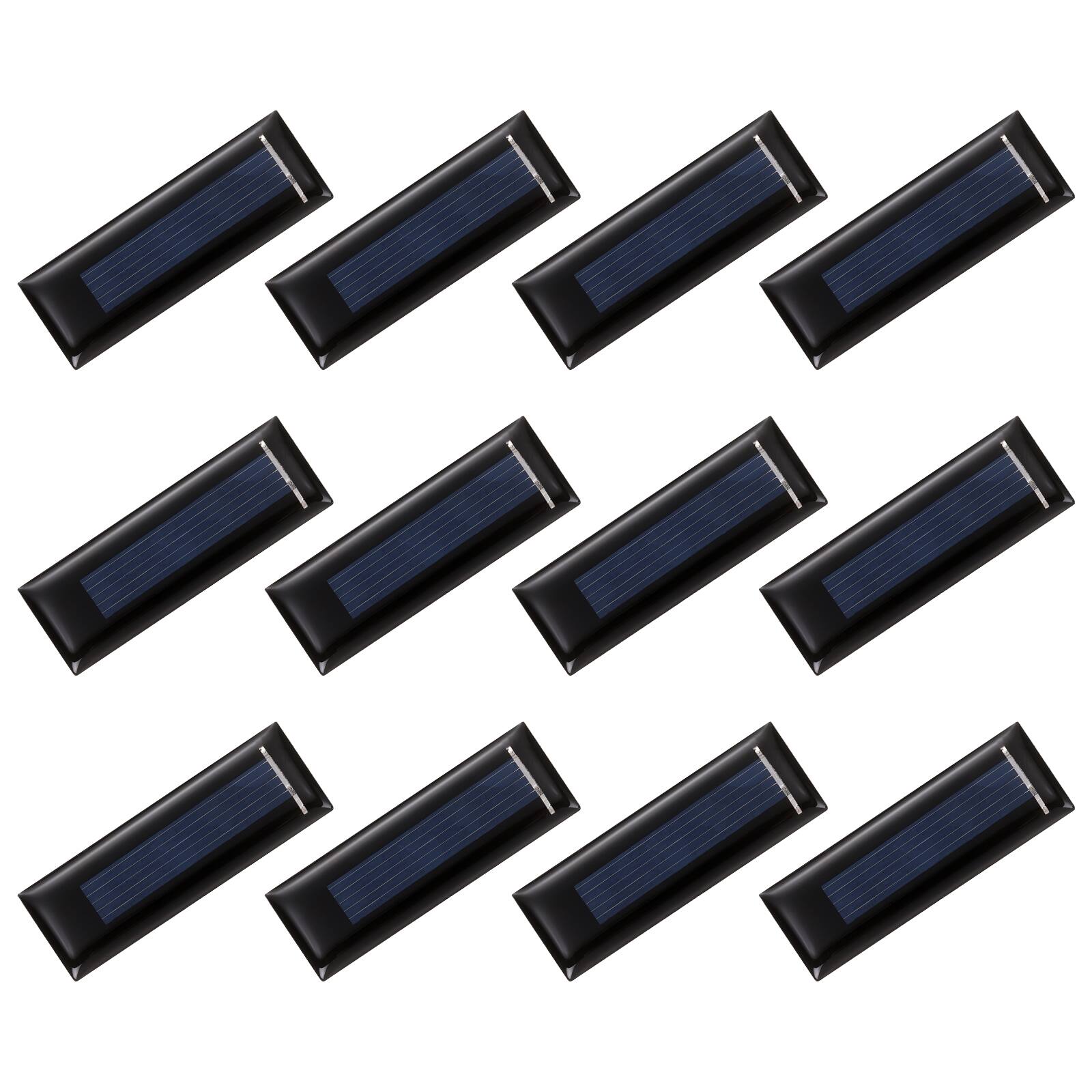 Front. Unique Bargains - 12pcs 0.5V 0.08W 160mA Mini Solar Panels, Small Solar PV Cells for DIY Electric Toy Materials Kits - Black.
