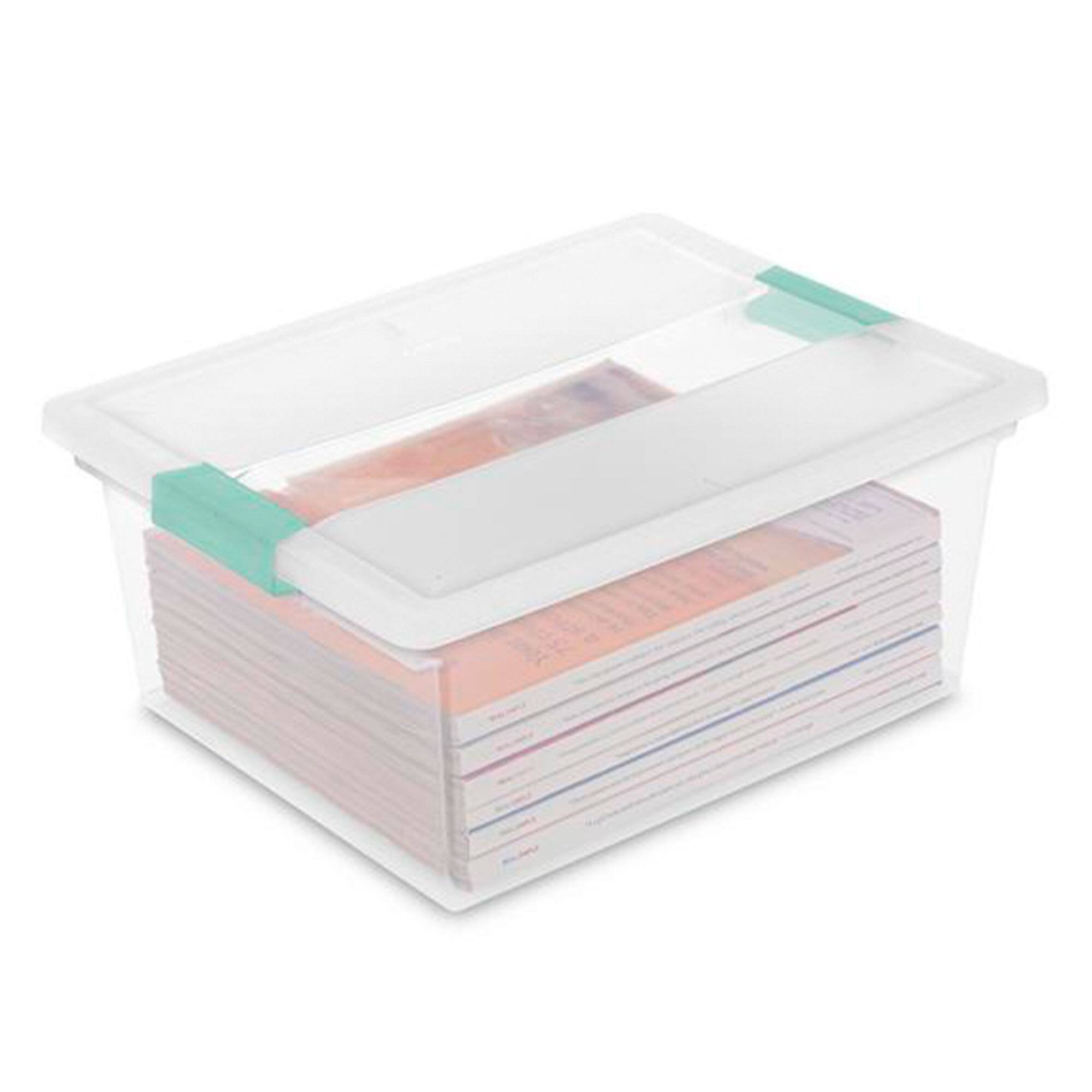 Alt View 2. Sterilite - Sterilite Medium Clear Storage Tote, 4 Pack, & Large Clear Storage Tote, 4 Pack - Clear.