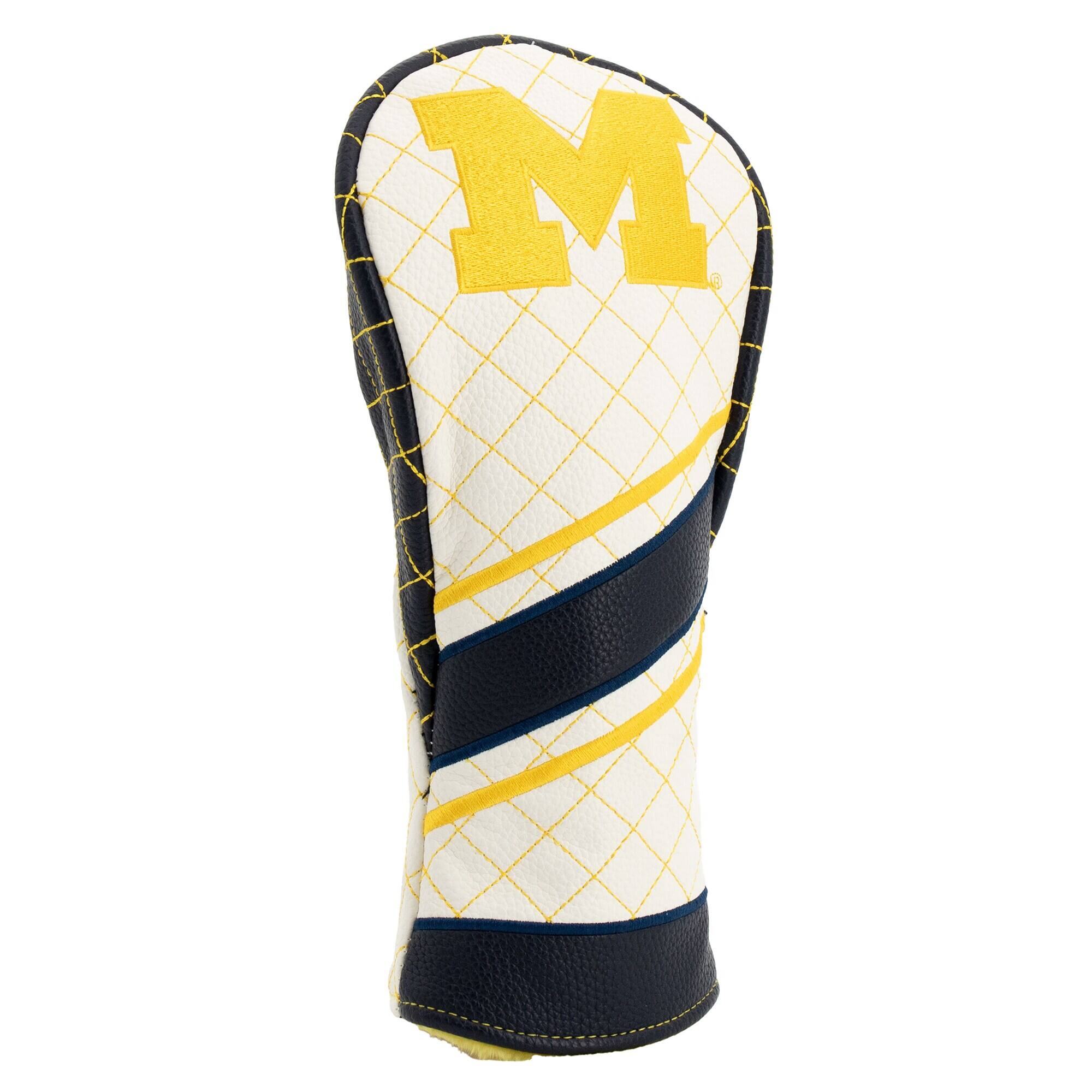 Alt View 2. Team Golf - Michigan Wolverines Striped Quilted Fairway Headcover - Multicolor.