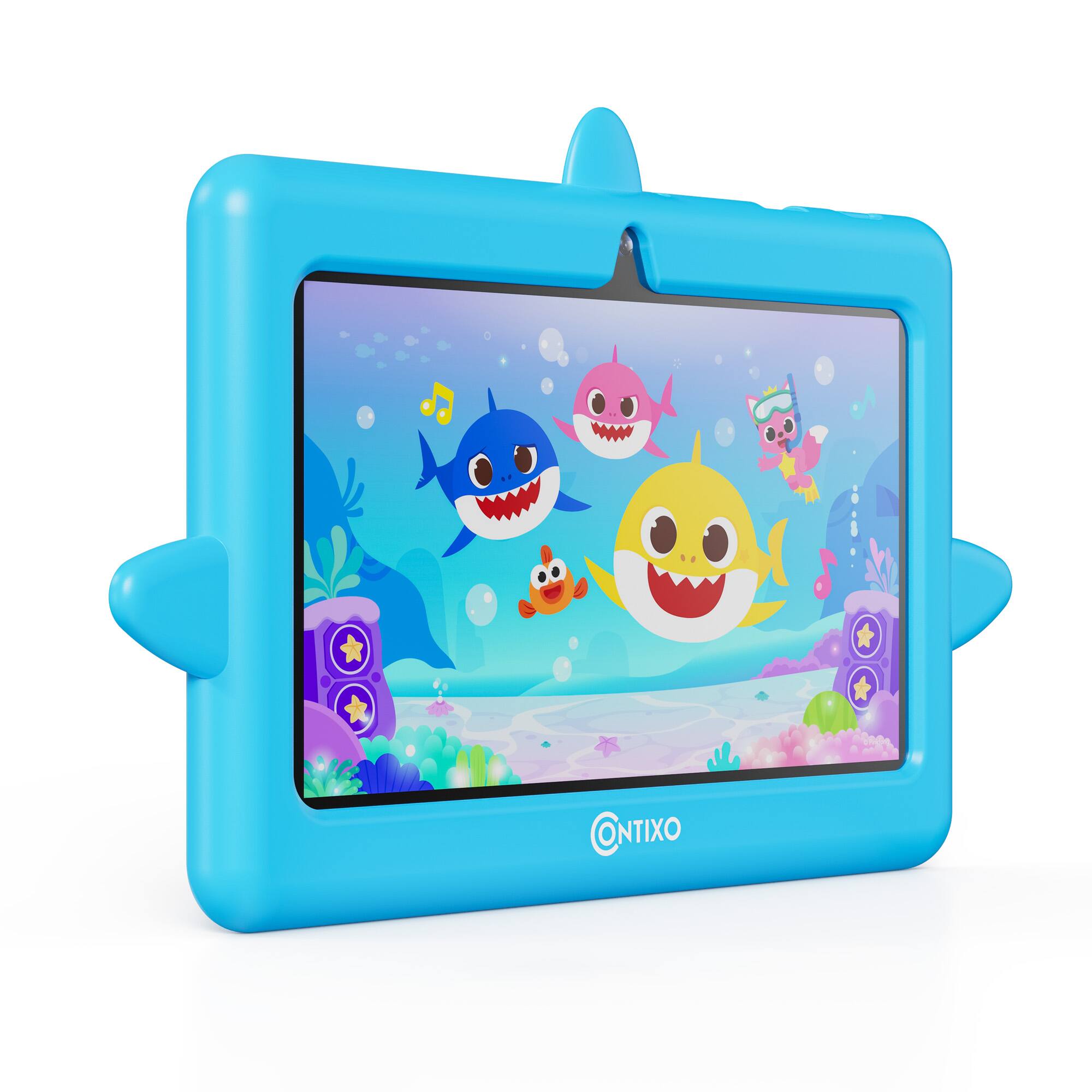 Alt View 3. Contixo - A8 Baby Shark 7-Inch Kids Tablet, 32GB, Android 16, 8 Pinkfong Learning Apps, Parental Controls, Ages 3-12 - Blue Shark.