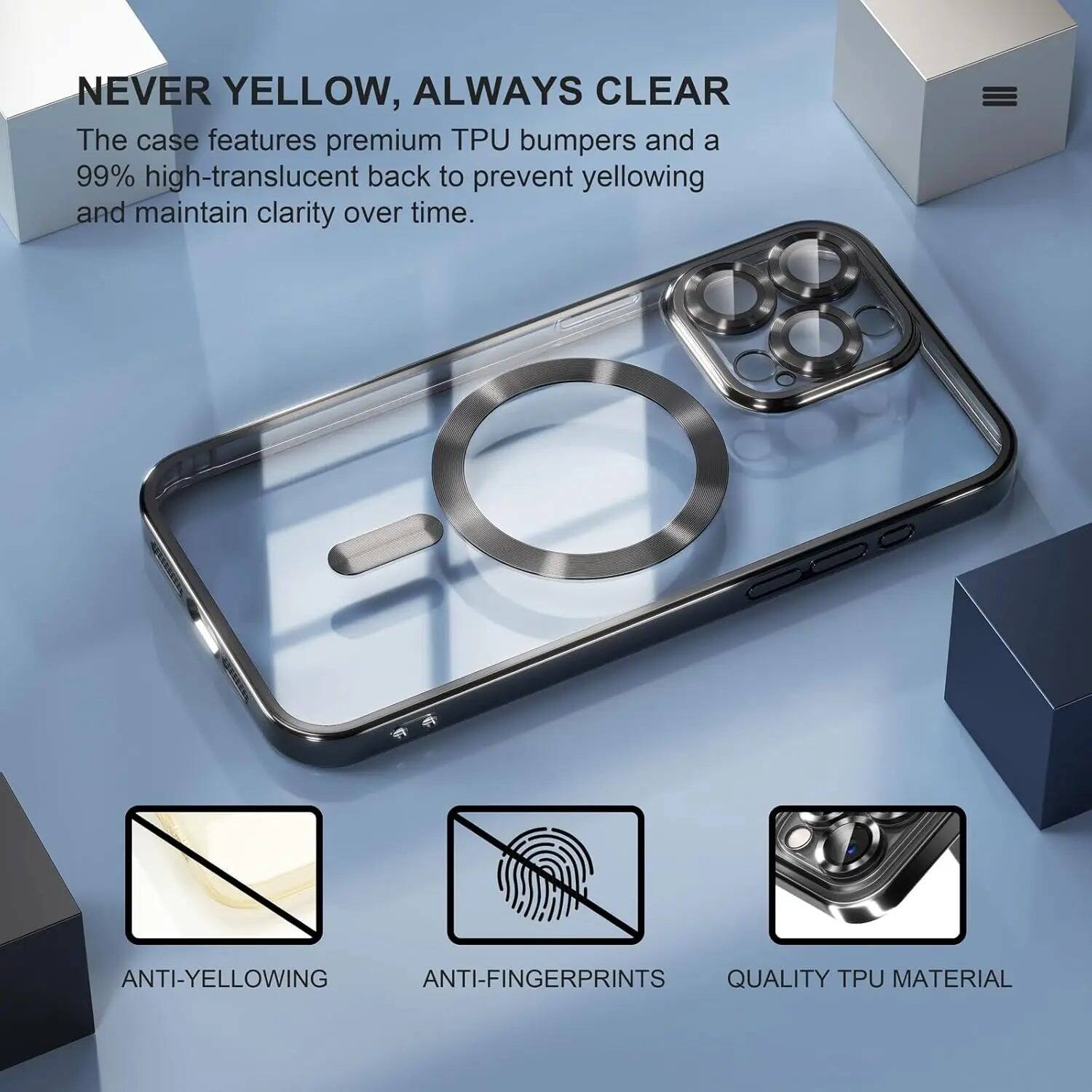NEVER YELLOW, ALWAYS CLEAR

The case features premium TPU bumpers and a 99% high-translucent back to prevent yellowing and maintain clarity over time.

ANTI-YELLOWING
ANTI-FINGERPRINTS
QUALITY TPU MATERIAL