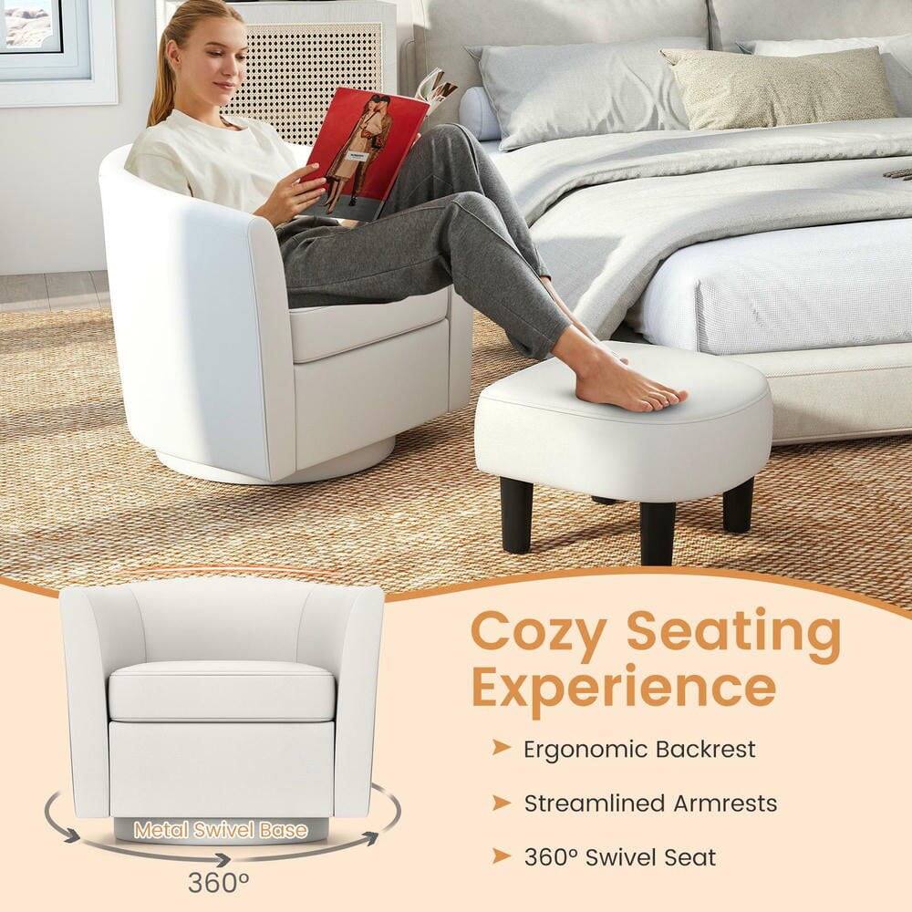 Cozy Seating Experience  
- Ergonomic Backrest  
- Streamlined Armrests  
- 360° Swivel Seat  

Metal Swivel Base  
360°