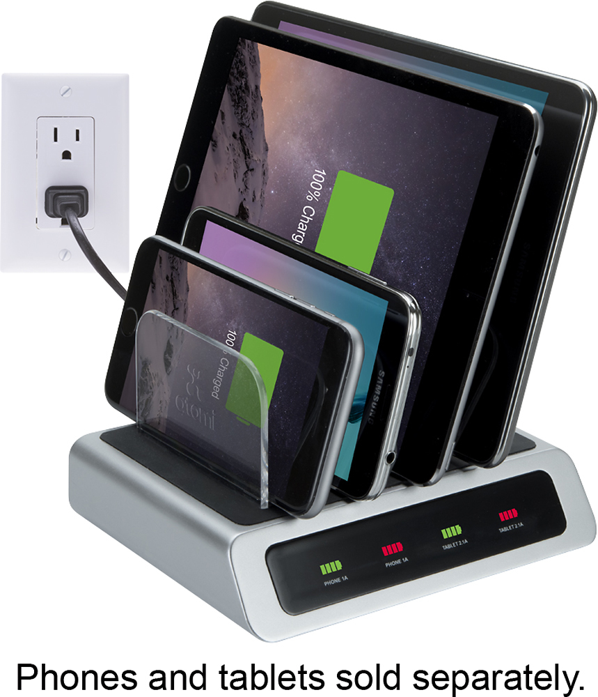 atomi 4 Port USB Desktop Charge Station Black AT805 - Best Buy