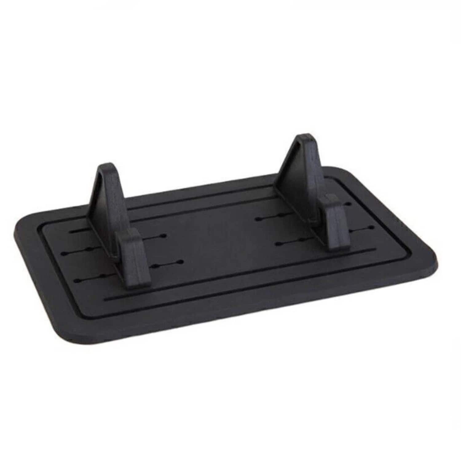 Front. Stock Preferred - Car Dashboard Anti-Slip Rubber Mat Phone Mount Holder Pad Stand - Black.