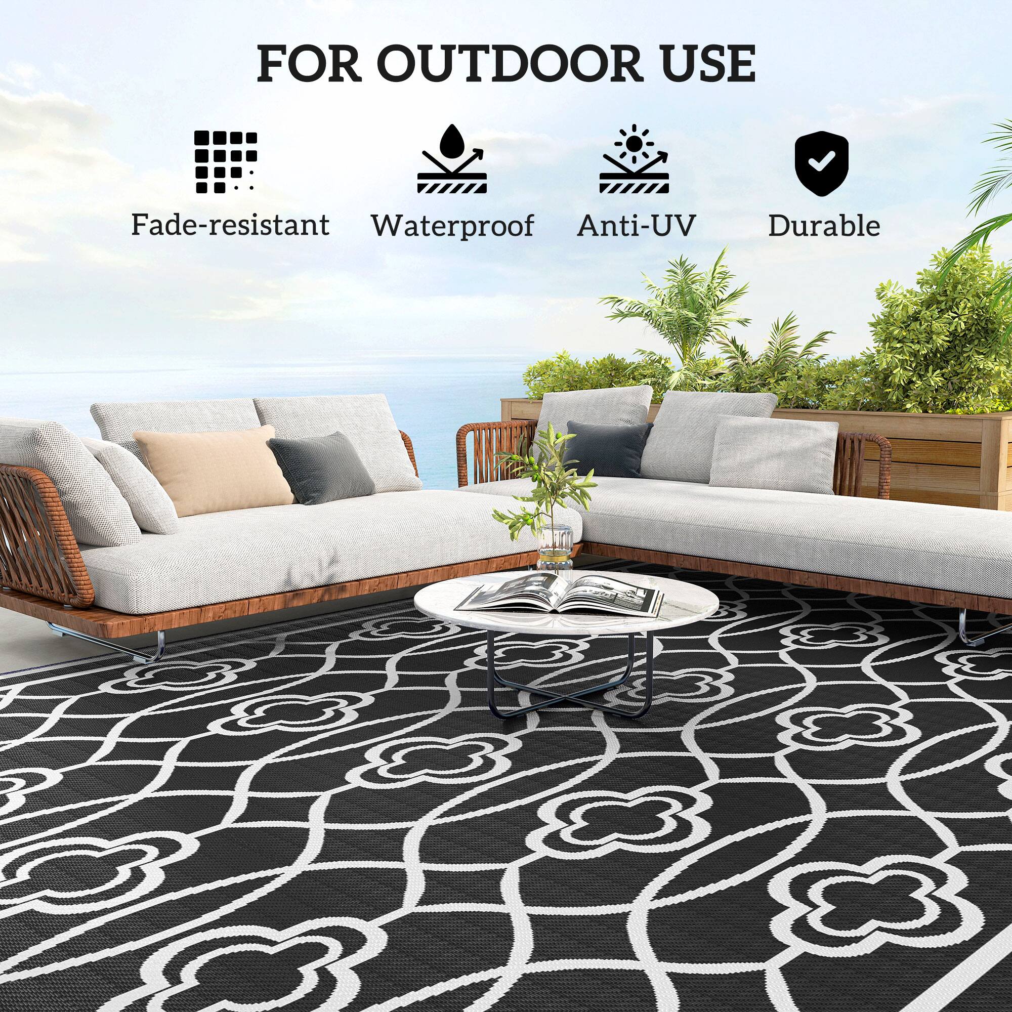 FOR OUTDOOR USE
Fade-resistant
Waterproof
Anti-UV
Durable