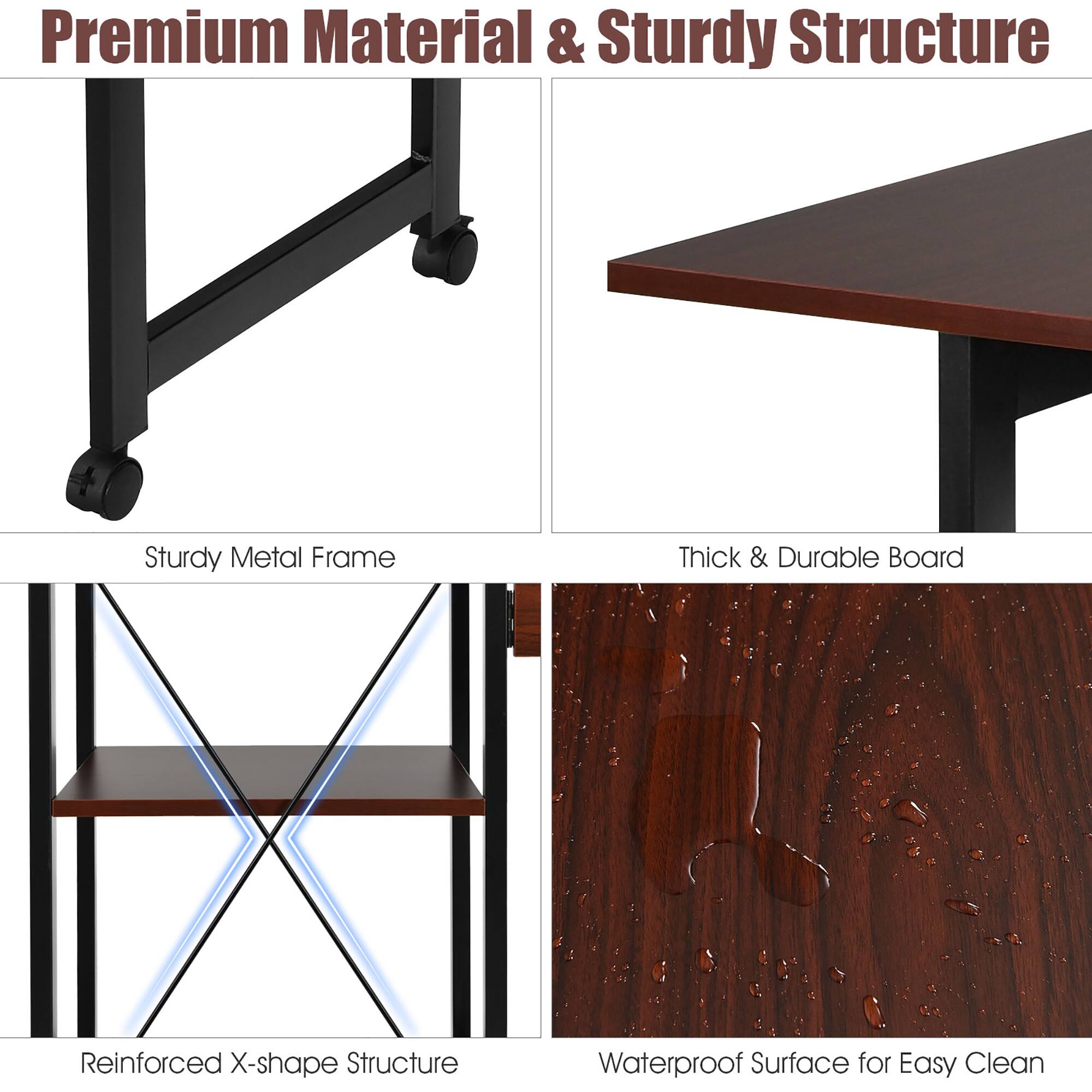 Premium Material & Sturdy Structure
Sturdy Metal Frame
Reinforced X-shape Structure
Thick & Durable Board
Waterproof Surface for Easy Clean