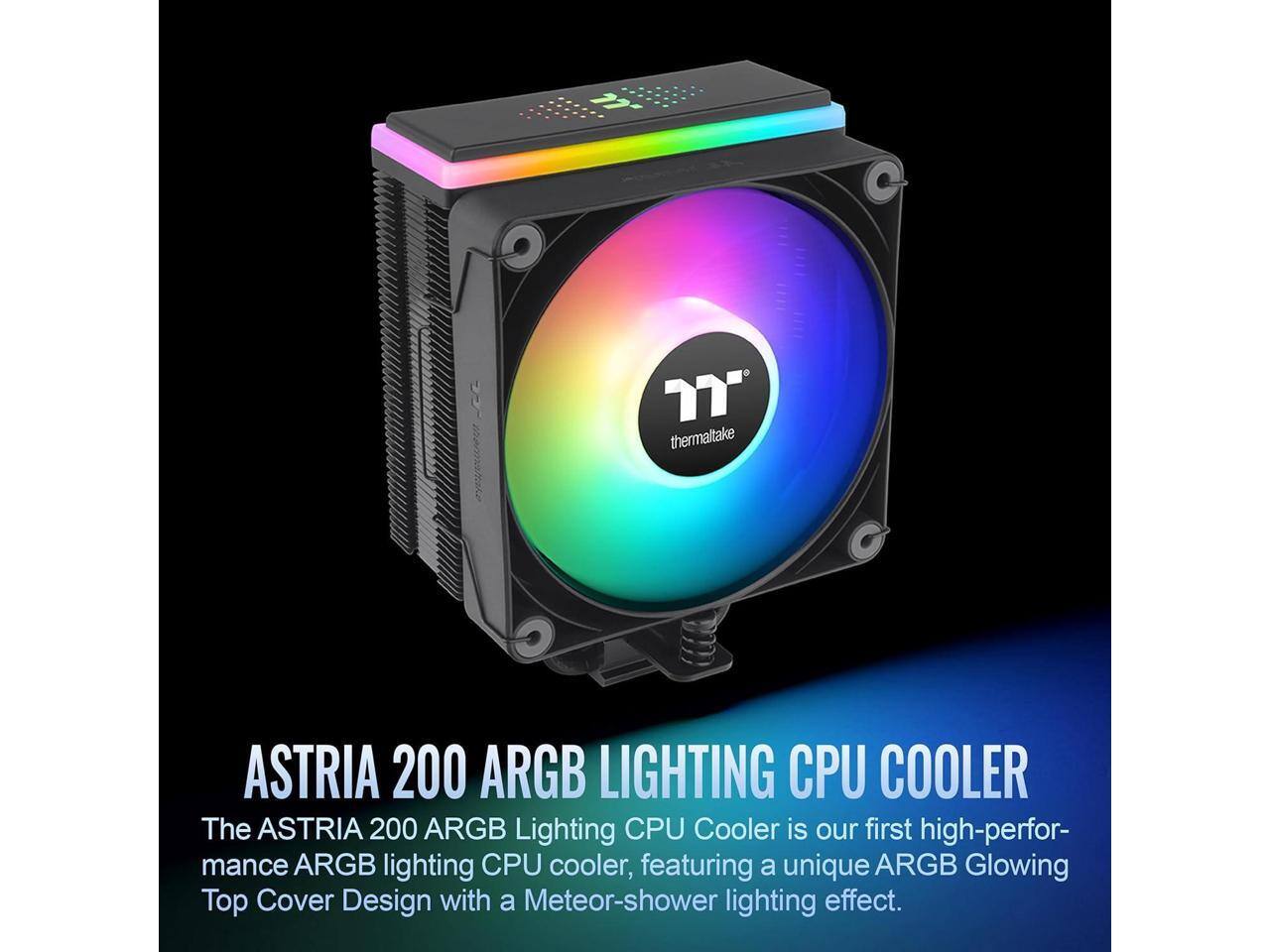 **ASTRIA 200 ARGB LIGHTING CPU COOLER**

The ASTRIA 200 ARGB Lighting CPU Cooler is our first high-performance ARGB lighting CPU cooler, featuring a unique ARGB Glowing Top Cover Design with a Meteor-shower lighting effect.