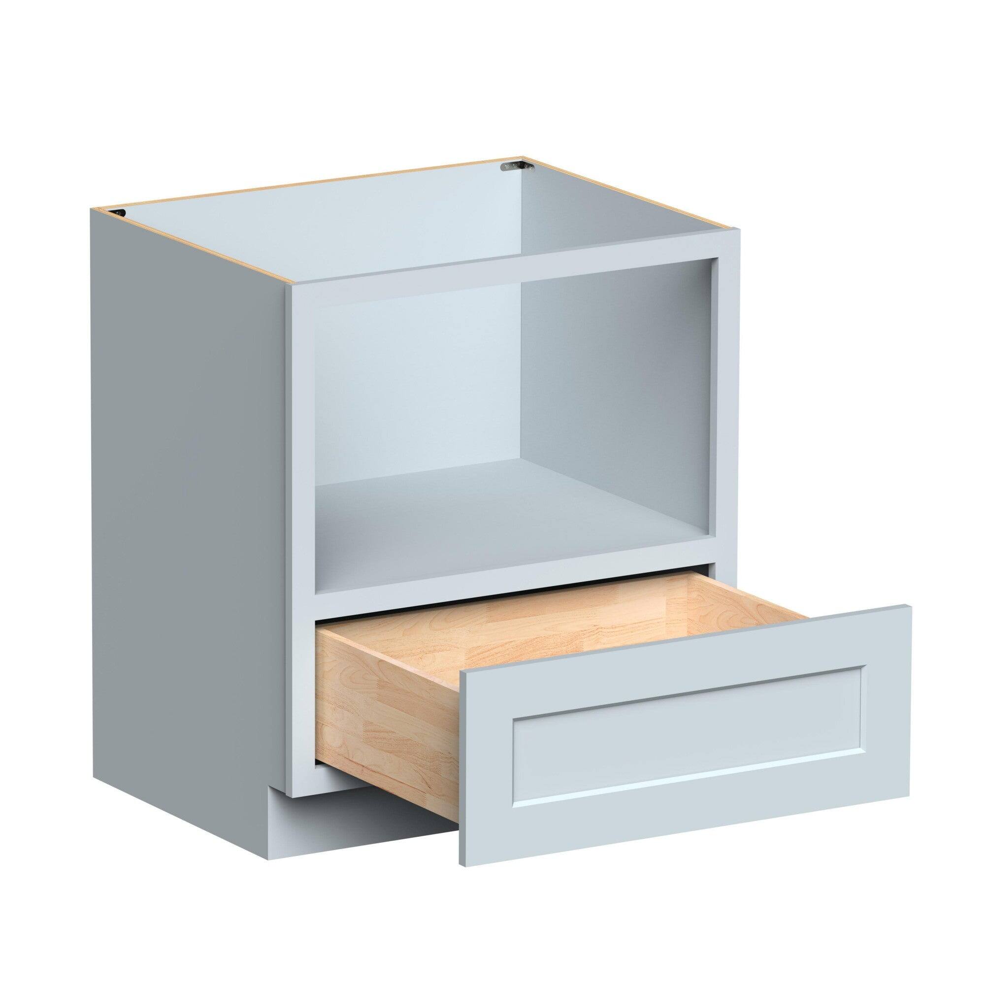 Alt View 2. Boyel Living - 30in.W Dove Gray BASE MICROWAVE CABINET Fully assembled Cabinet with One Rubberwood Bottom Drawer - Gray.