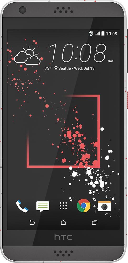 Front. T-Mobile Prepaid - HTC Desire 530 4G LTE with 16GB Memory Prepaid Cell Phone - White.