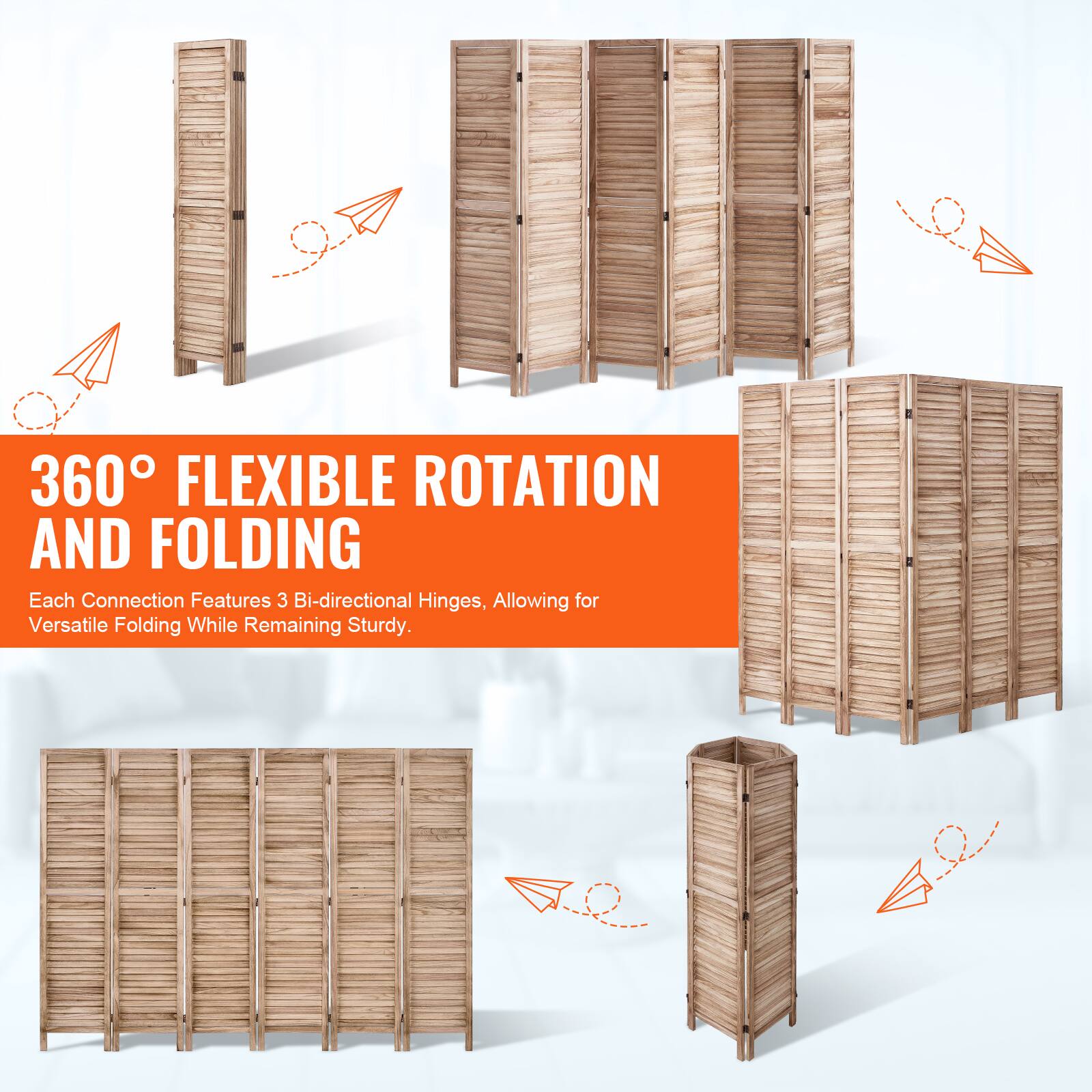 360° FLEXIBLE ROTATION AND FOLDING  
Each Connection Features 3 Bi-directional Hinges, Allowing for Versatile Folding While Remaining Sturdy.