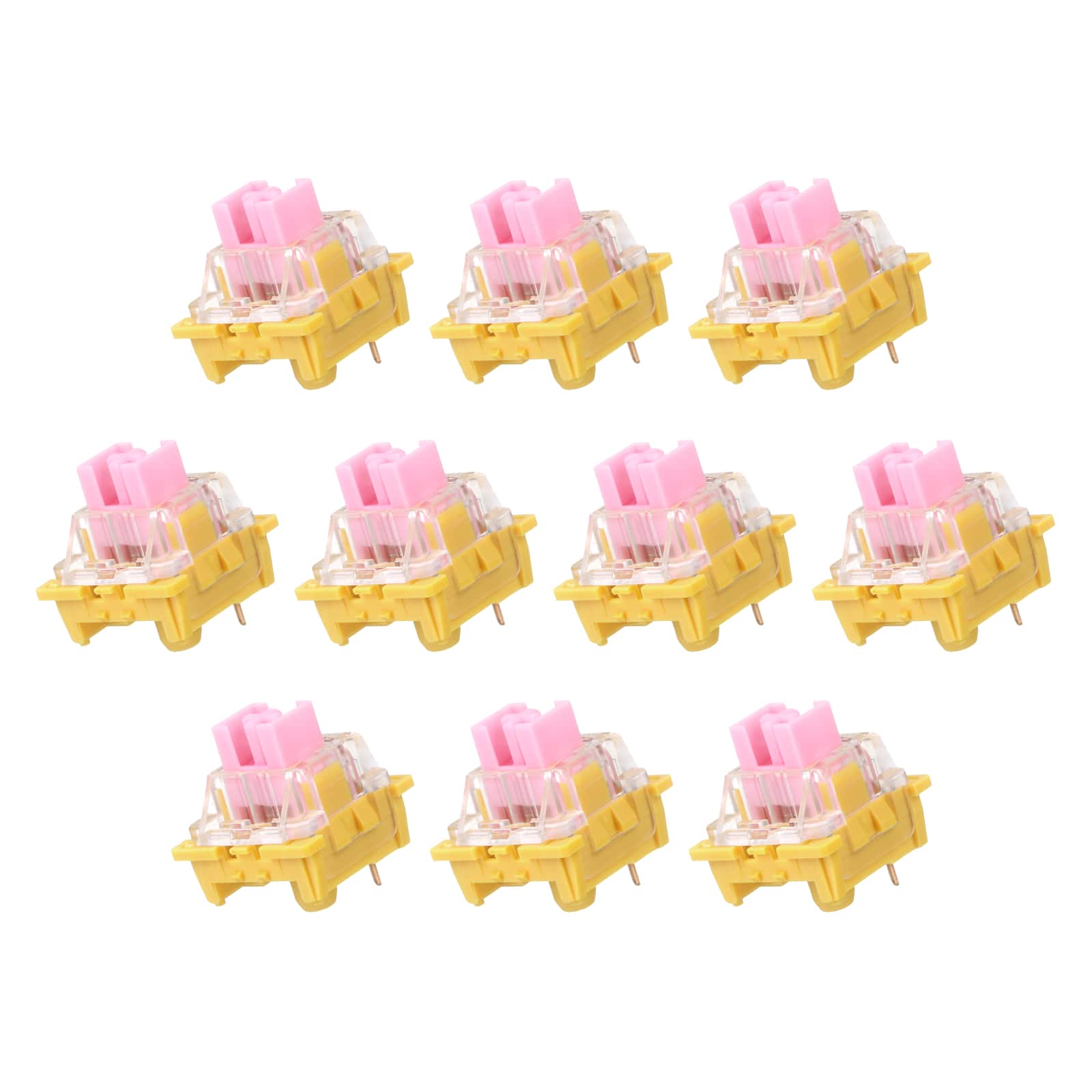Unique Bargains - 10pcs Keyboard Switches (3-Pin 45gf) Dustproof Pre-Lubed Tactile Linear Switch Replacement for MX Mechanical Keyboard - Pink