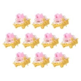 Unique Bargains - 10pcs Keyboard Switches (3-Pin 45gf) Dustproof Pre-Lubed Tactile Linear Switch Replacement for MX Mechanical Keyboard - Pink