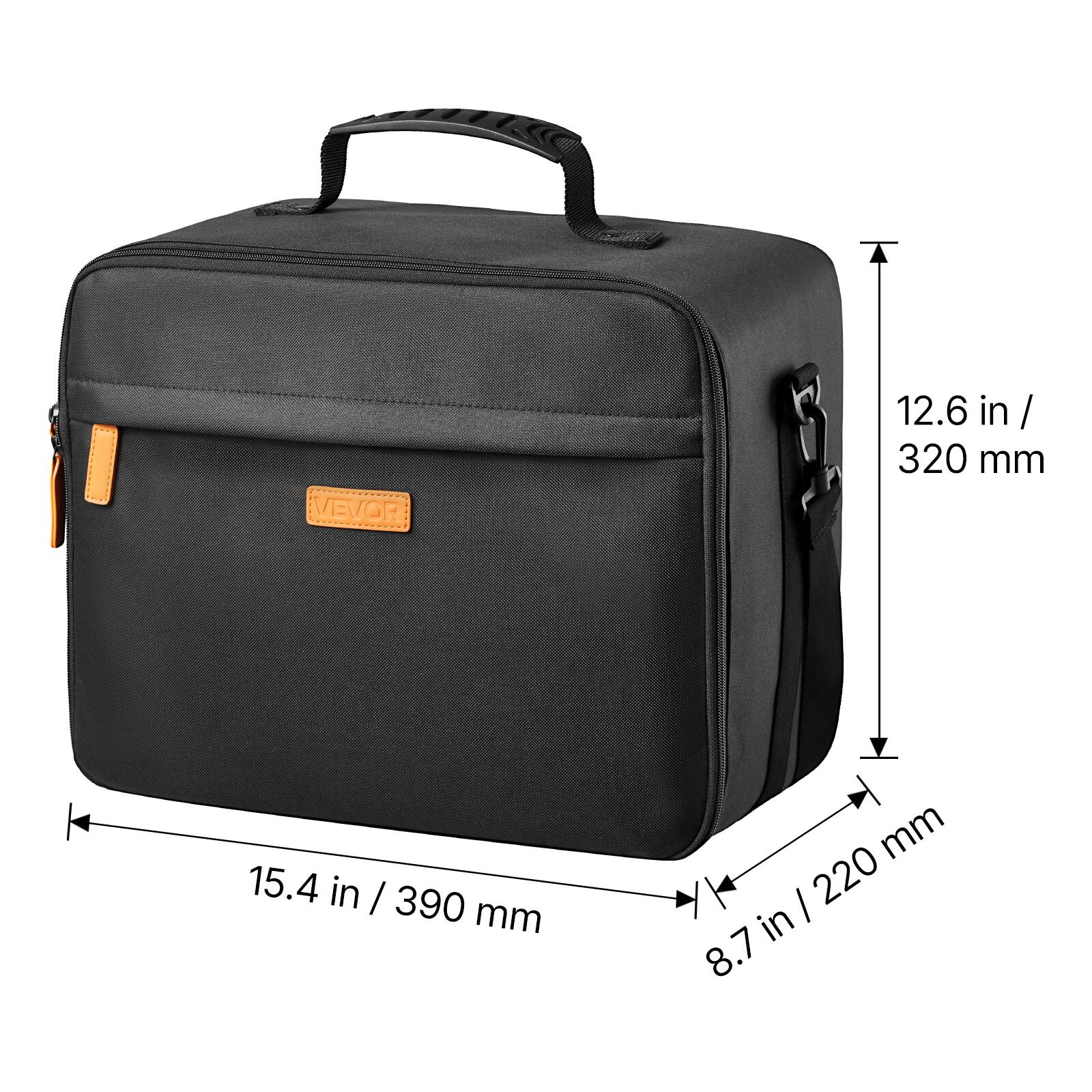 VEVOR  
12.6 in / 320 mm  
15.4 in / 390 mm  
8.7 in / 220 mm