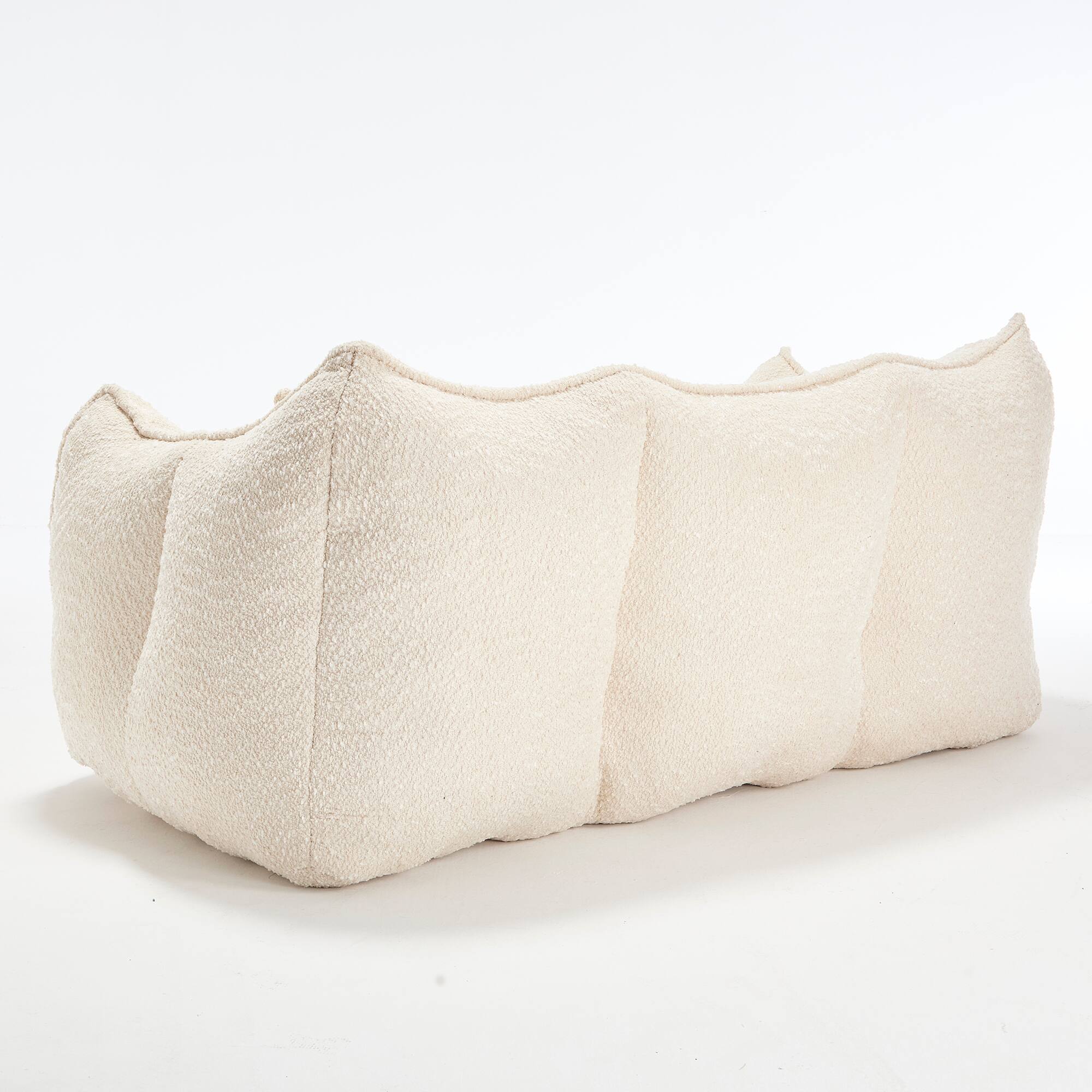 Alt View 9. GOODSILO - Large Square Beanbag Chair with High Resilience Foam Core for Two Person Lounging and Relaxation - Beige.