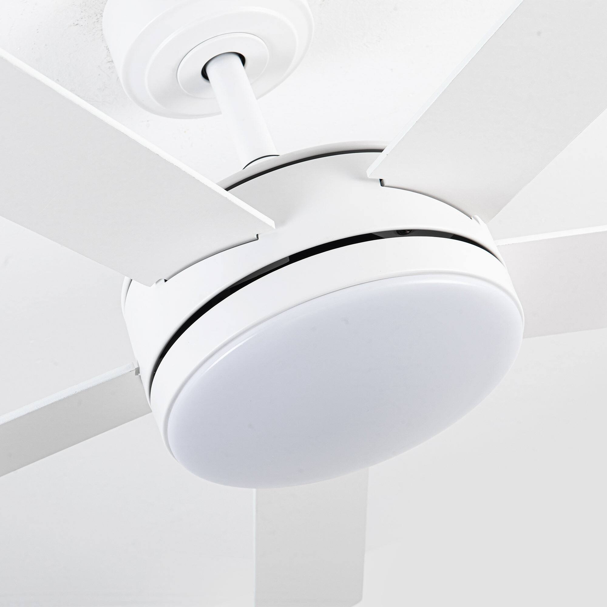 Alt View 8. Vaczon - 48" Modern 5 Blade DC Motor Smart Integrated LED Ceiling Fan with Light and Remote,App Control - White.