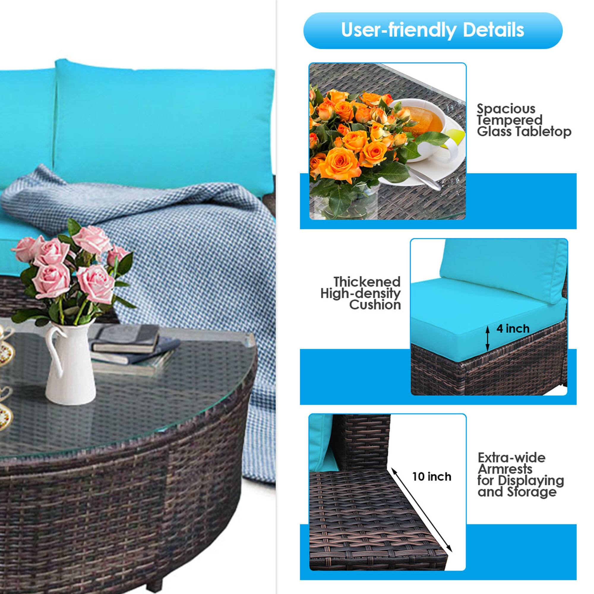 User-friendly Details

- Spacious Tempered Glass Tabletop
- Thickened High-density Cushion
- 4 inch Extra-wide Armrests
- 10 inch for Displaying and Storage