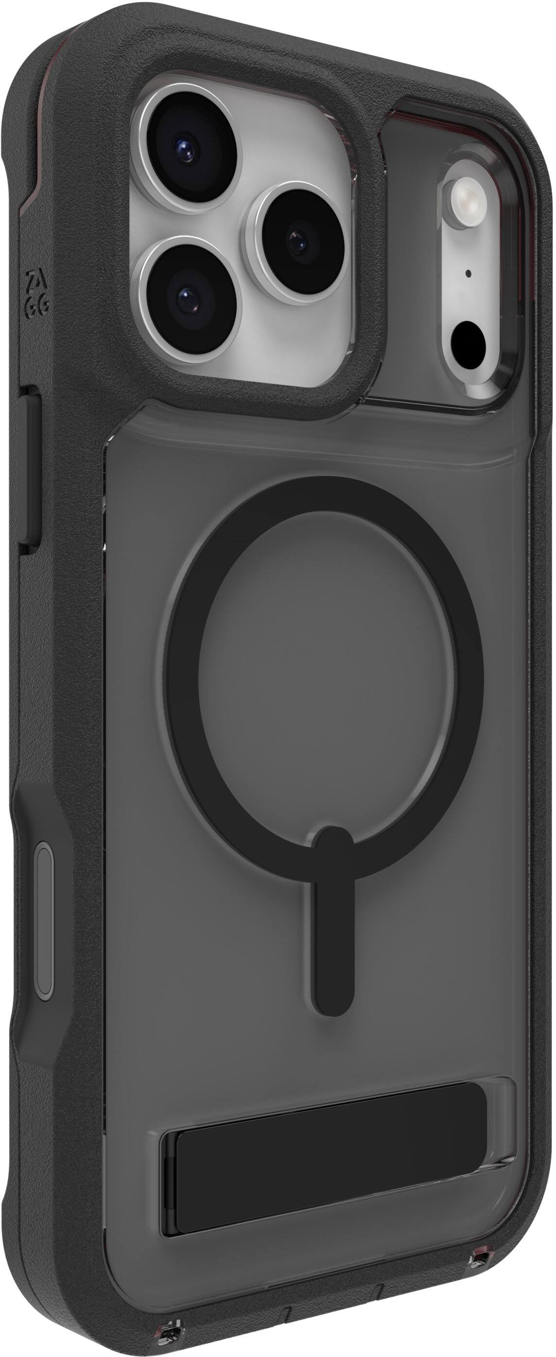 Alt View 12. ZAGG - Rainier Snap with Kickstand for Apple iPhone 17 Pro Max - Smoke Black.