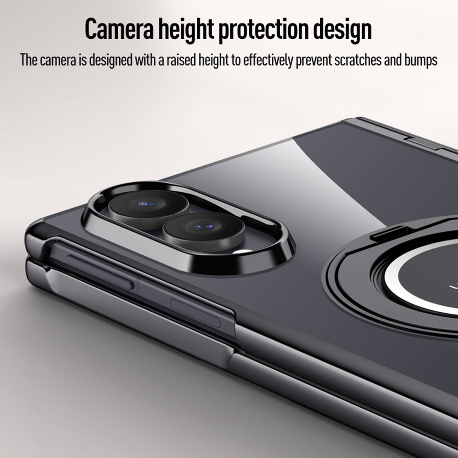 Camera height protection design

The camera is designed with a raised height to effectively prevent scratches and bumps