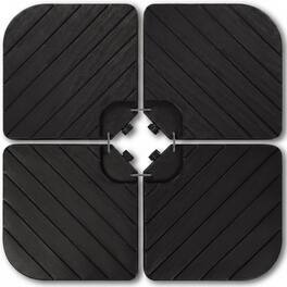 Best Choice Products - 4-Piece Cantilever Umbrella Base Weight Set, Fillable with Water/Sand, Wood Grain Finish - Black - Wood Grain Black