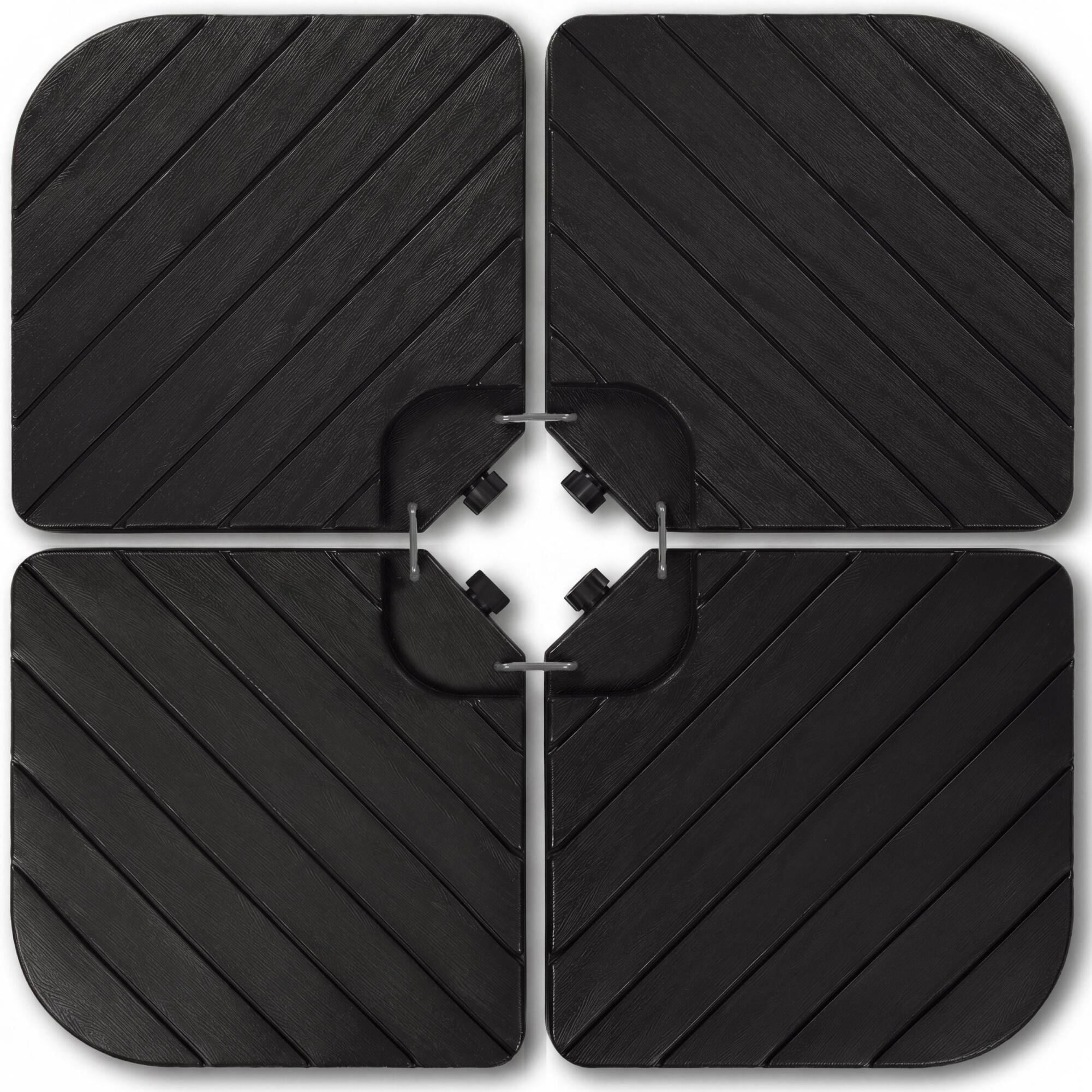 Front. Best Choice Products - Best Choice Products 4-Piece Cantilever Umbrella Base Weight Set, Fillable with Water/Sand, Wood Grain Finish - Black - Wood Grain Black.