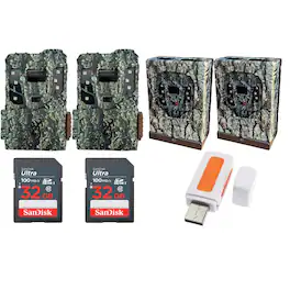 Browning - 2PK Pro Scout Max HD Trail Camera, Security Box w/32GB M/Card & Reader